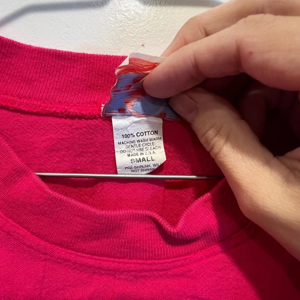 Coastline Clothing Mens T-Shirt‎ Pocket Single Stitch Pink Small Vintage